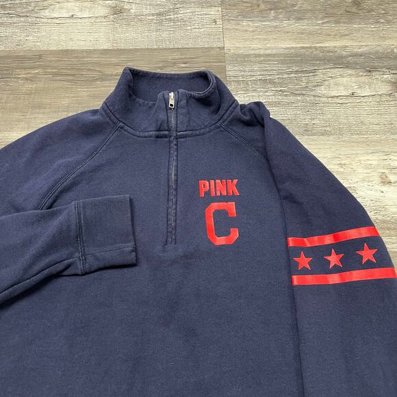 Victoria Secret PINK Cleveland Guardian Bring It Home Women M 1/4 Zip Sweatshirt - Picture 1 of 10